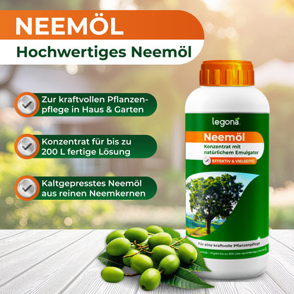 Neemöl-Komplettset mit Emulgator für gesunde Pflanzenpflege [1L]
